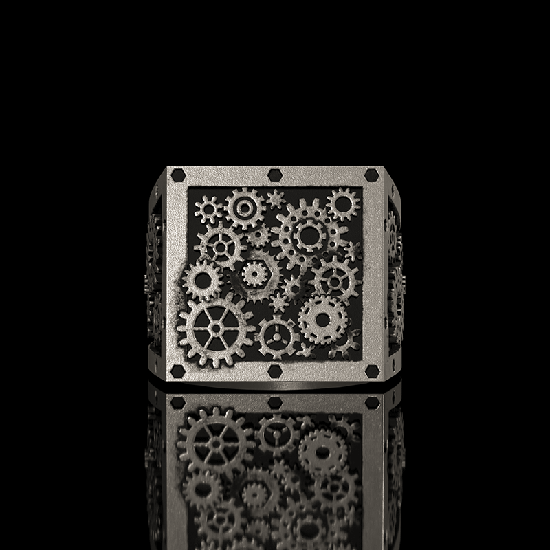 Steampunk Gear 925 Sterling Silver Ring