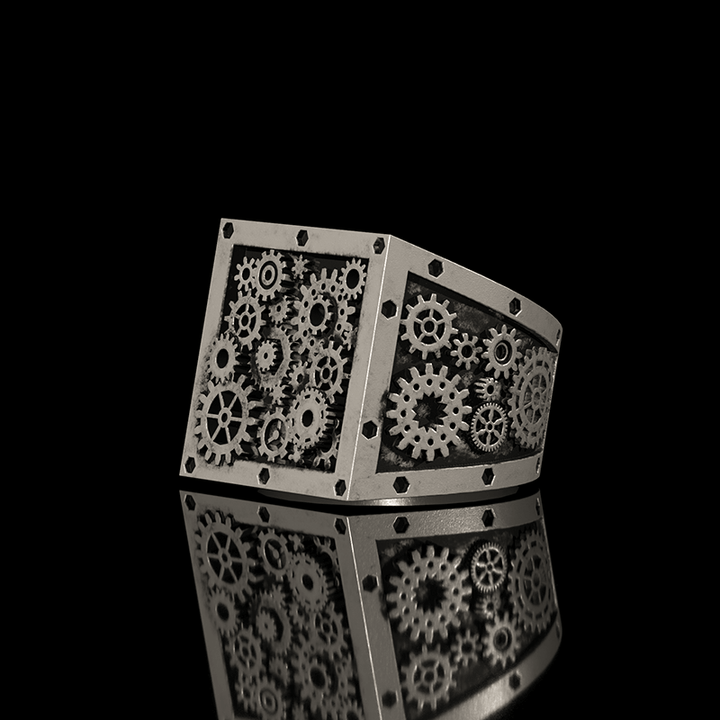 Steampunk Gear 925 Sterling Silver Ring