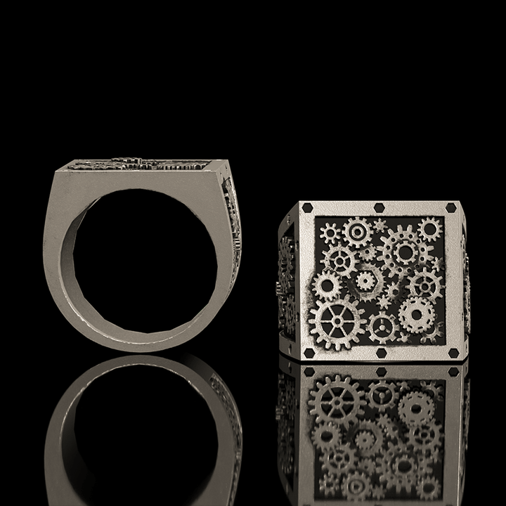 Steampunk Gear 925 Sterling Silver Ring