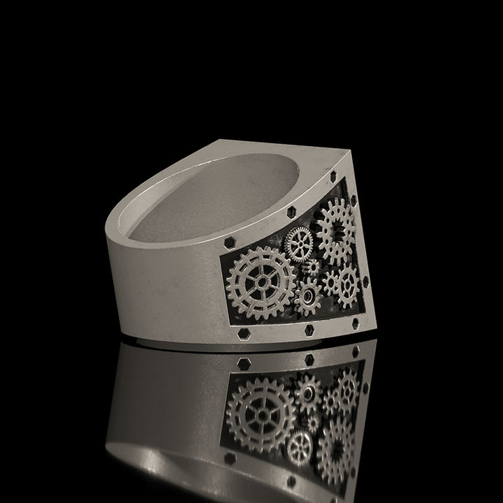 Steampunk Gear 925 Sterling Silver Ring