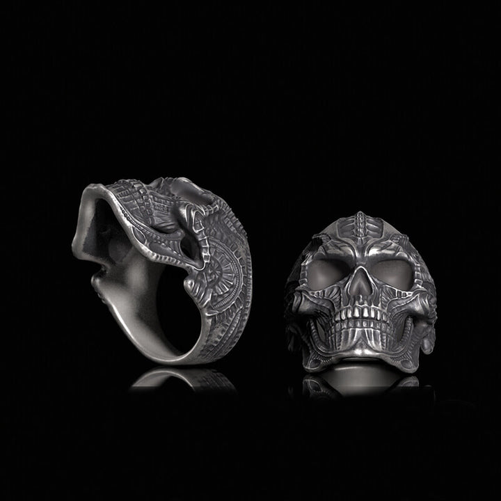 Steampunk Sterling Silver Skull Ring | RoyalLuster.com
