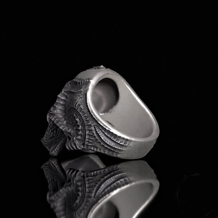 Steampunk Sterling Silver Skull Ring