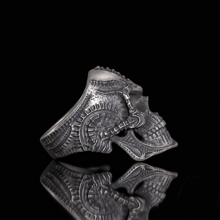 Steampunk Sterling Silver Skull Ring