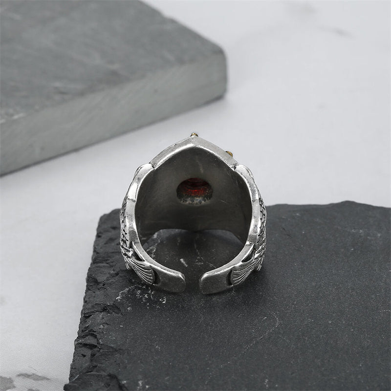 Sun Pattern Eagle 925 Sterling Silver Copper Alloy Men's Ring