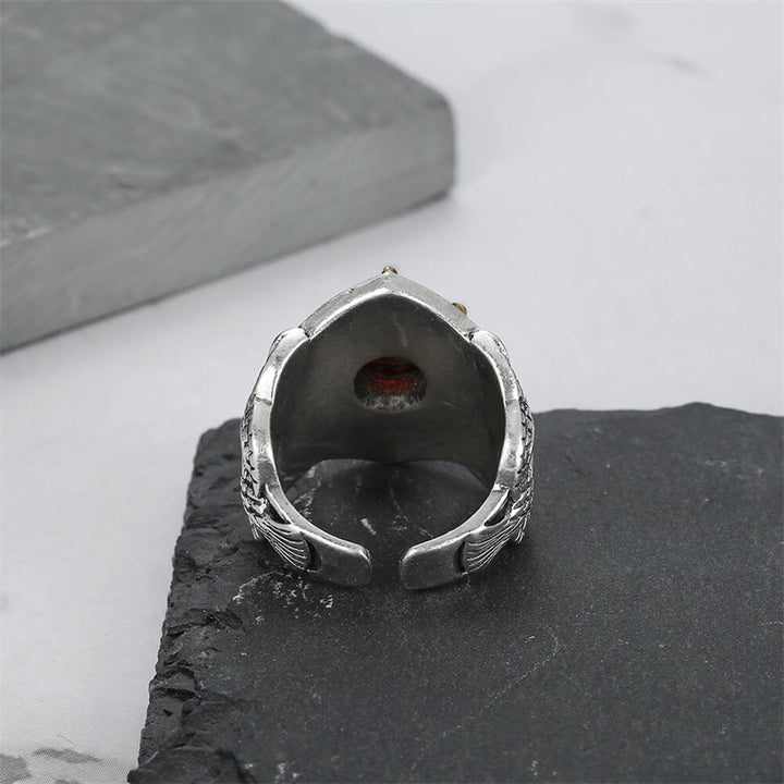 Sun Pattern Eagle 925 Sterling Silver Copper Alloy Men's Ring