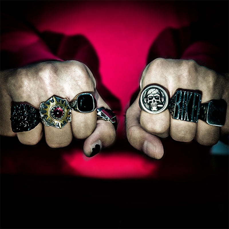 Sun Pattern Eagle 925 Sterling Silver Copper Alloy Men's Ring
