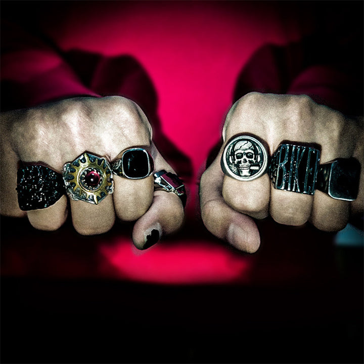Sun Pattern Eagle 925 Sterling Silver Copper Alloy Men's Ring