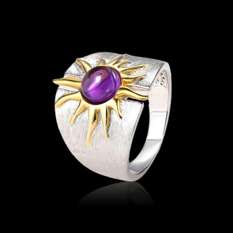 Sun Pattern Topaz 925 Sterling Silver Ring 03 | RoyalLuster.com