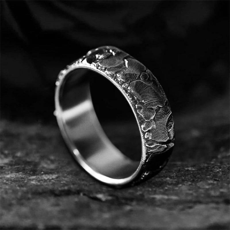 Texture 925 Sterling Silver Men's Ring 02 | RoyalLuster.com