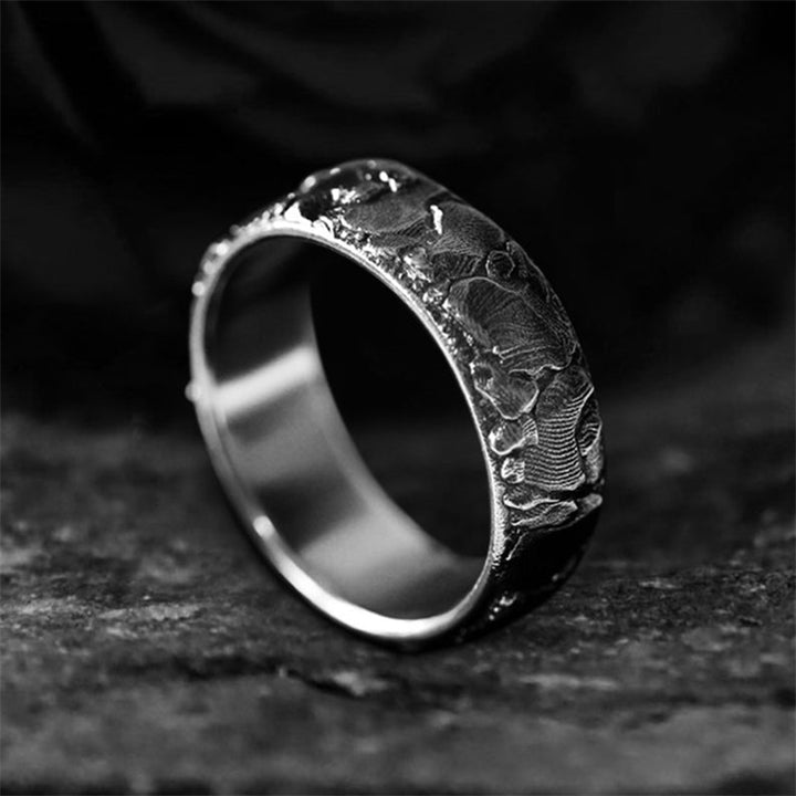 Texture 925 Sterling Silver Men's Ring 02 | RoyalLuster.com