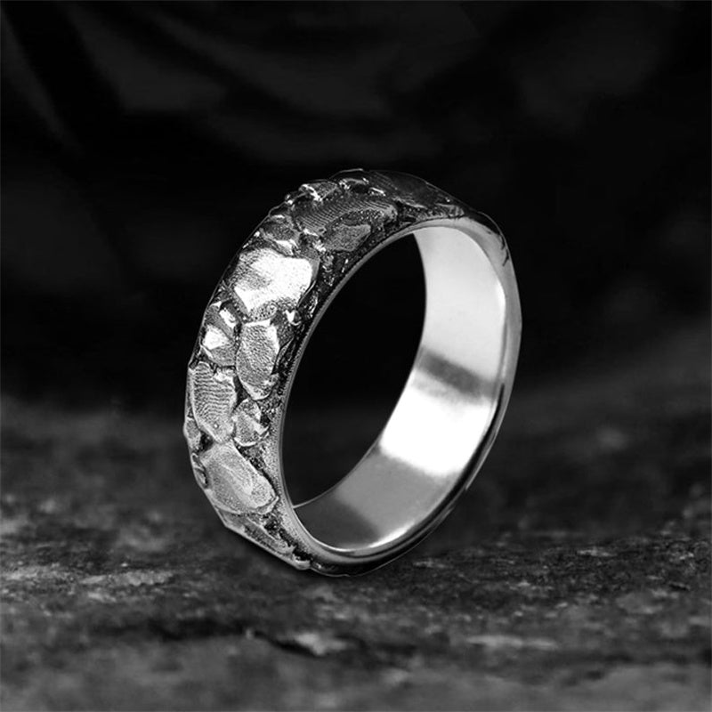 Texture 925 Sterling Silver Men's Ring 03 | RoyalLuster.com
