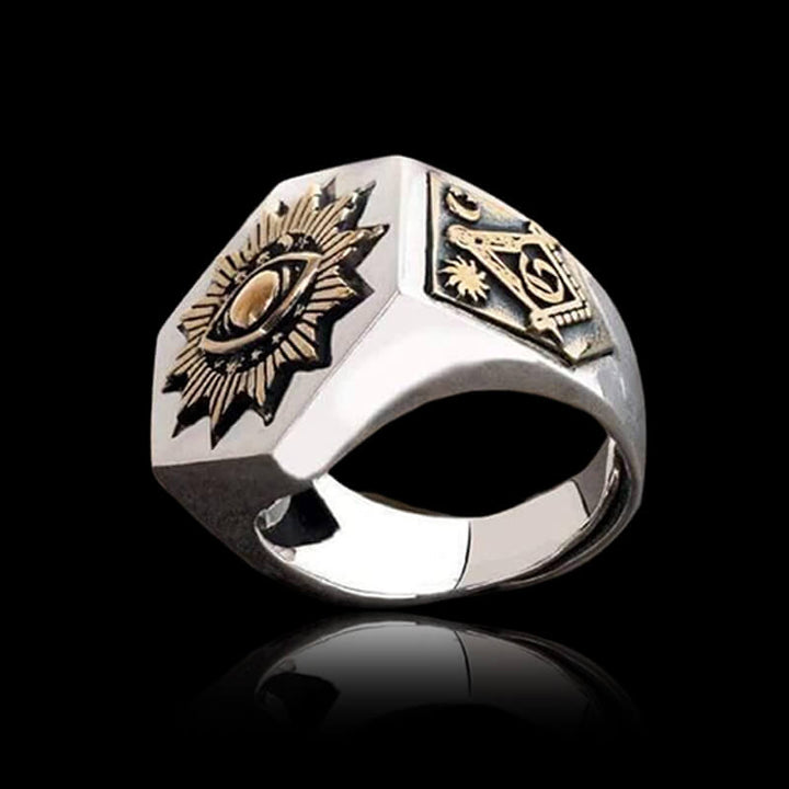The All-seeing Eye Of God 925 Sterling Silver Masonic Ring