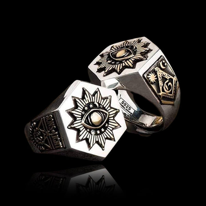 The All-seeing Eye Of God 925 Sterling Silver Masonic Ring
