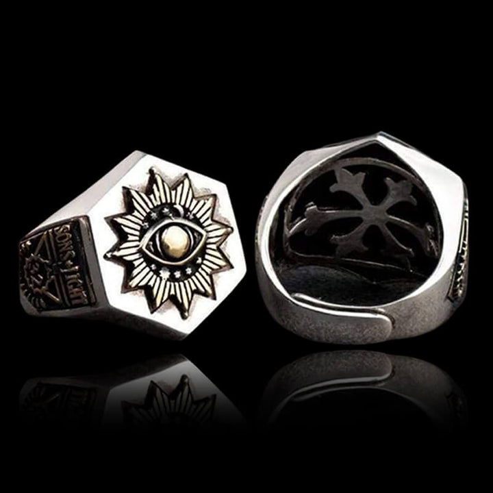 The All-seeing Eye Of God 925 Sterling Silver Masonic Ring