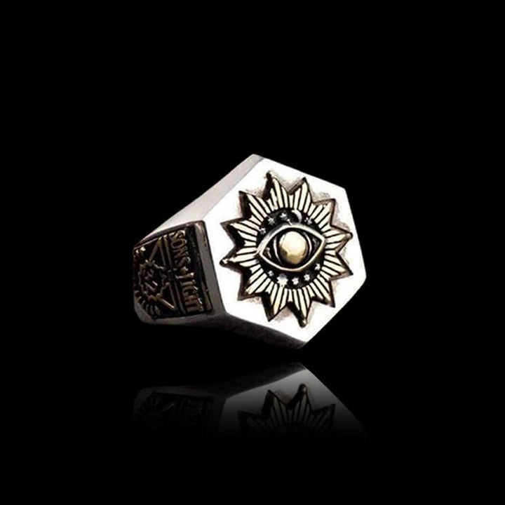 The All-seeing Eye Of God 925 Sterling Silver Masonic Ring