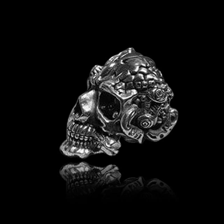 The Expendables 925 Sterling SilverSkull Steampunk Ring