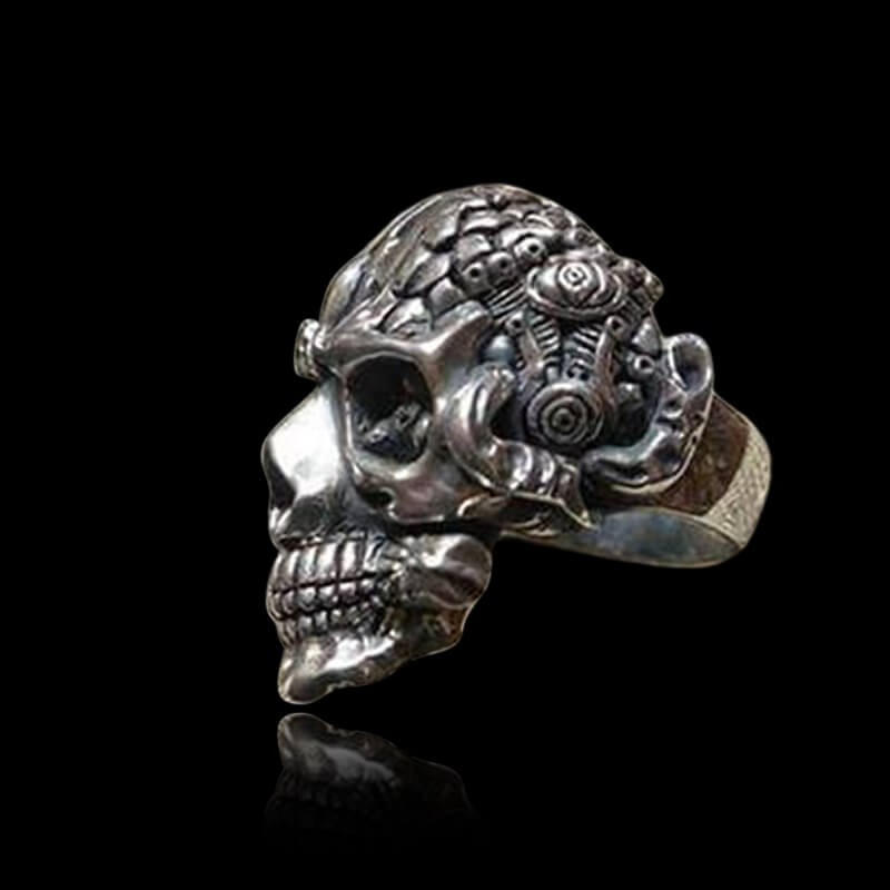 The Expendables 925 Sterling SilverSkull Steampunk Ring