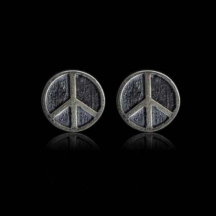 The Peace Symbol 925 Sterling Silver Stud Earrings