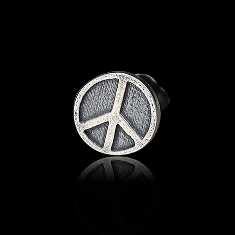 The Peace Symbol 925 Sterling Silver Stud Earrings