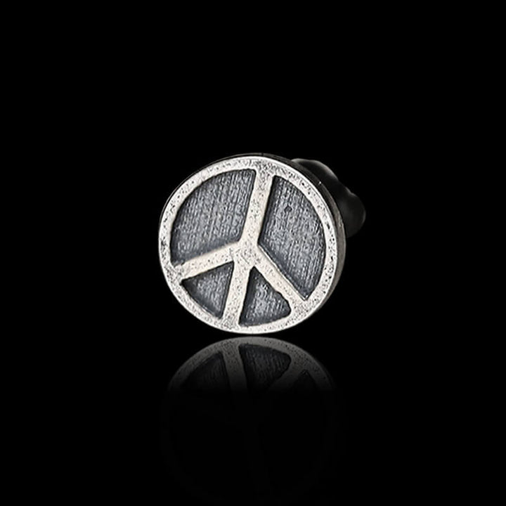 The Peace Symbol 925 Sterling Silver Stud Earrings