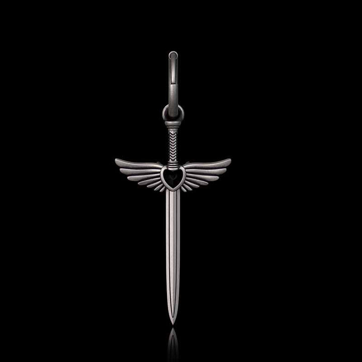 The Sword Of Angels Heart Gem Sterling Silver Earrings