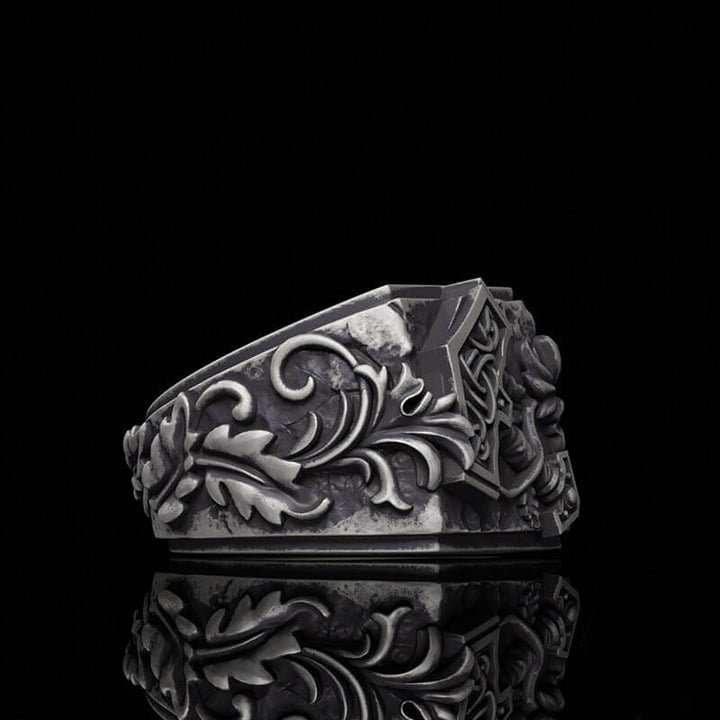 Thor’s Hammer Triquetra Sterling Silver Viking Ring | RoyalLuster.com