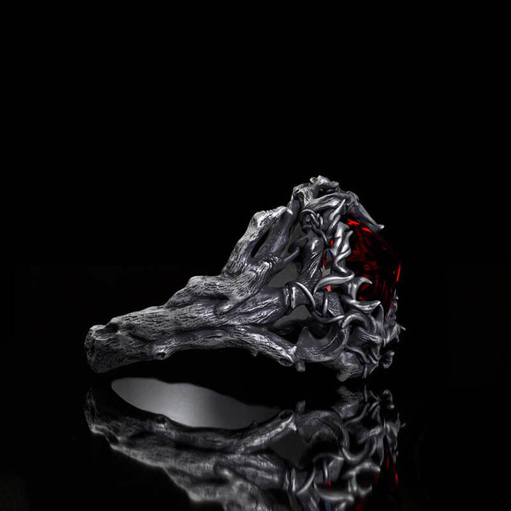 Thorns Gem-set Sterling Silver Gothic Ring | RoyalLuster.com