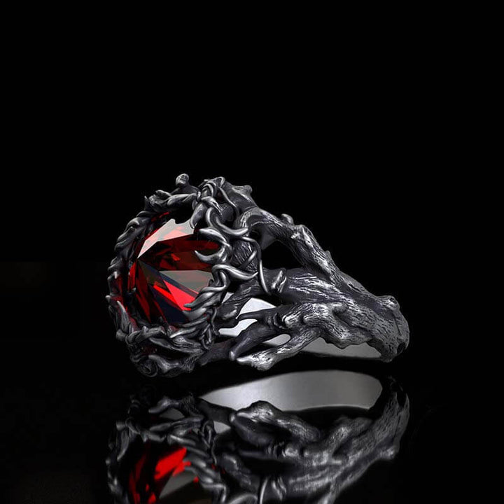 Thorns Gem-set Sterling Silver Gothic Ring | RoyalLuster.com