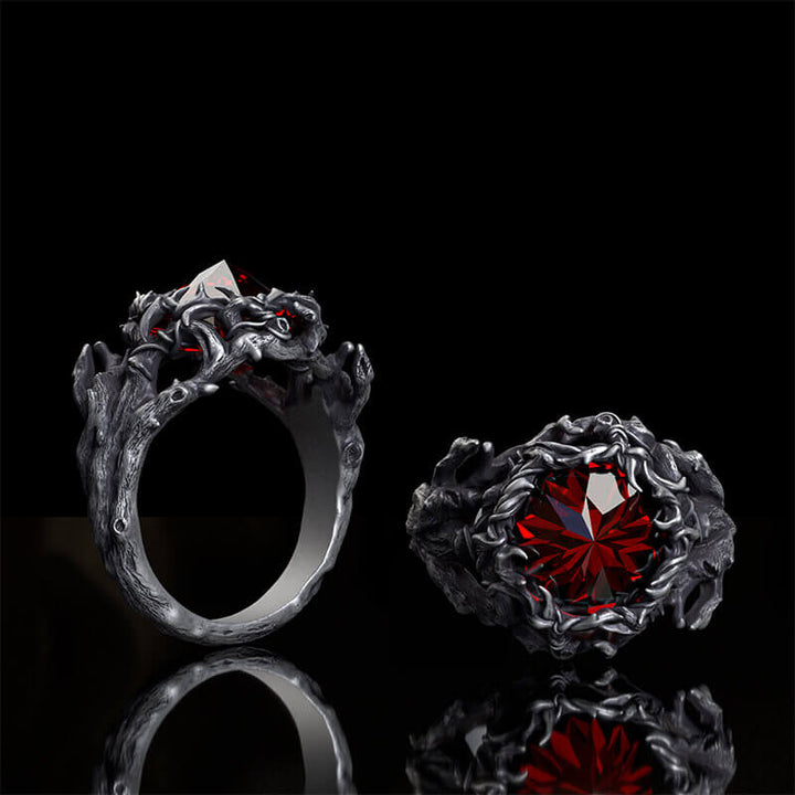 Thorns Gem-set Sterling Silver Gothic Ring | RoyalLuster.com