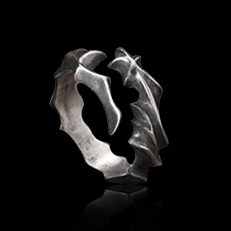 Thorny Rattan 925 Sterling Silver Opening Ring 03 | RoyalLuster.com