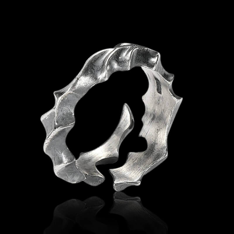 Thorny Rattan 925 Sterling Silver Opening Ring 04 | RoyalLuster.com
