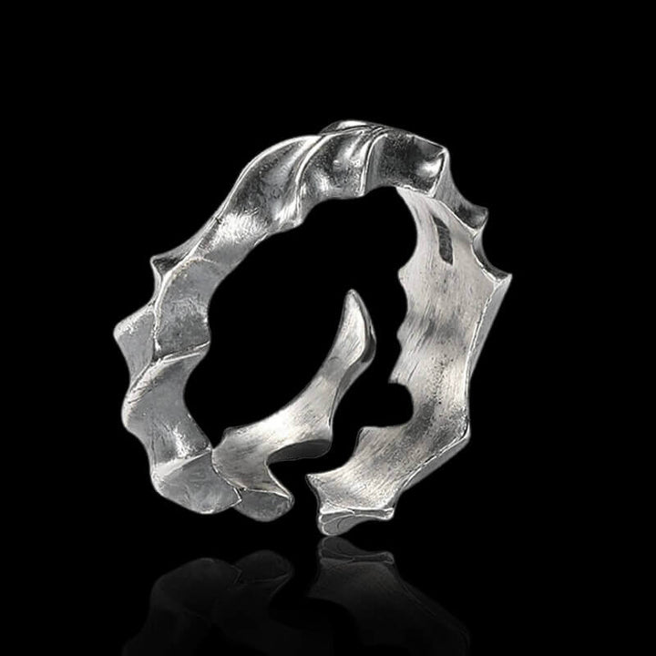 Thorny Rattan 925 Sterling Silver Opening Ring 04 | RoyalLuster.com