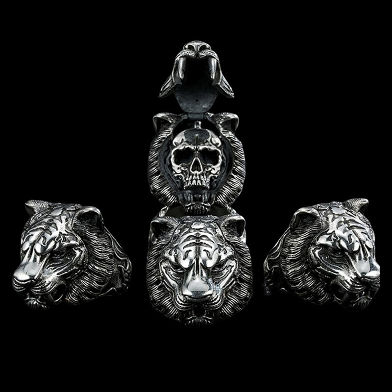 Tiger Head 925 Sterling Silver Ring