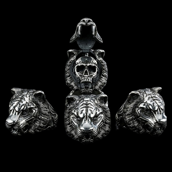 Tiger Head 925 Sterling Silver Ring