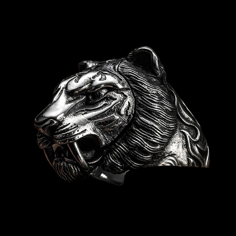 Tiger Head 925 Sterling Silver Ring