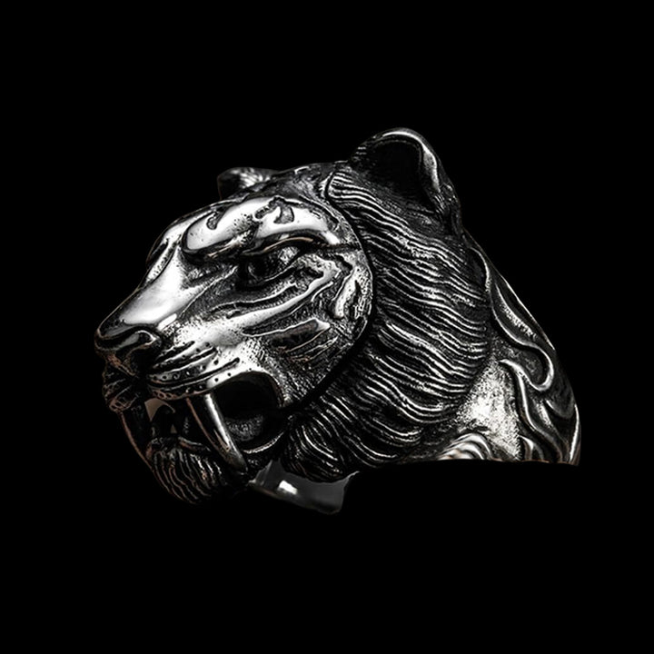 Tiger Head 925 Sterling Silver Ring