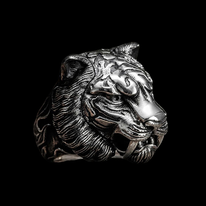 Tiger Head 925 Sterling Silver Ring