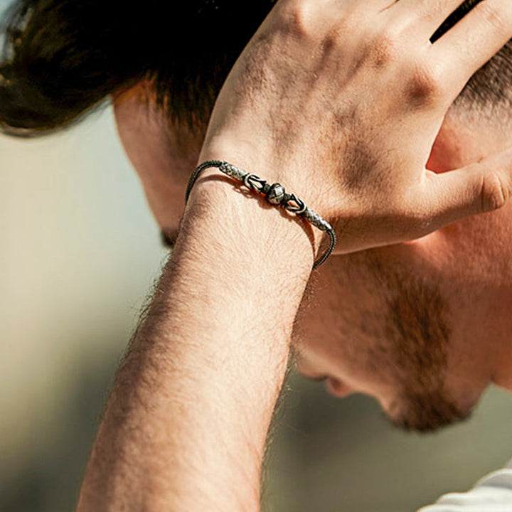 Transfer Braided 999 Sterling Silver Men's Bracelet 02 | RoyalLuster.com