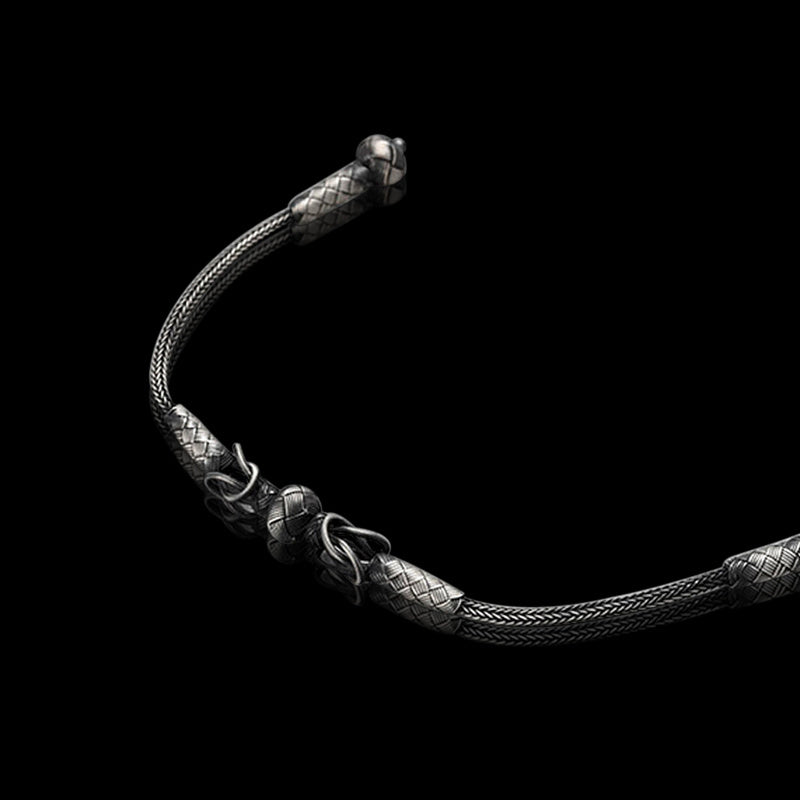 Transfer Braided 999 Sterling Silver Men's Bracelet 03 | RoyalLuster.com