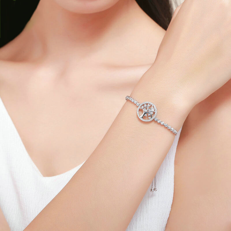 Tree of Life 925 Sterling Silver Adjustable Bracelet 02 | RoyalLuster.com