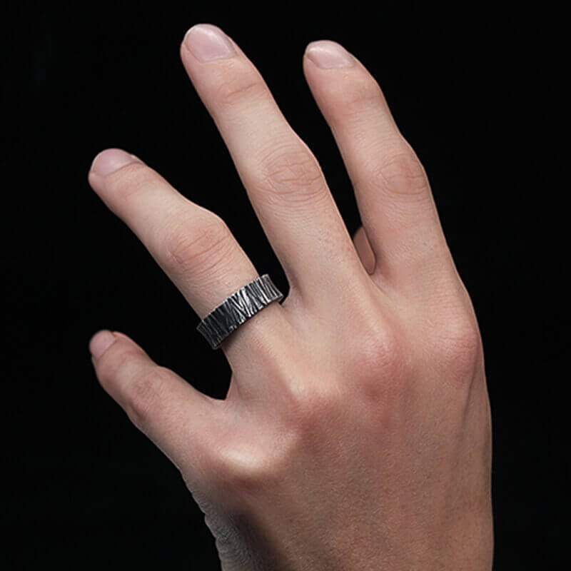 Tree Pattern 999 Sterling Silver Ring 02 | RoyalLuster.com