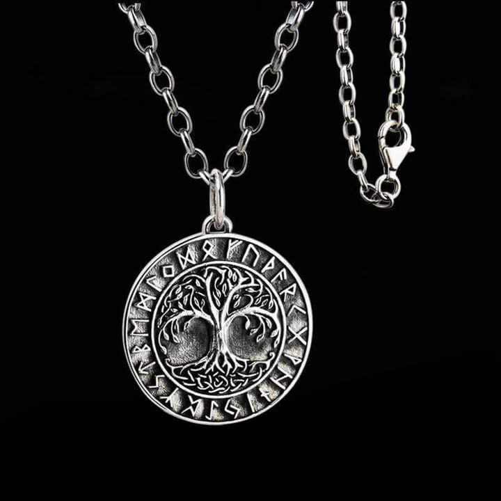 Tree Of Life Runes 925 Sterling Silver Viking Pendant