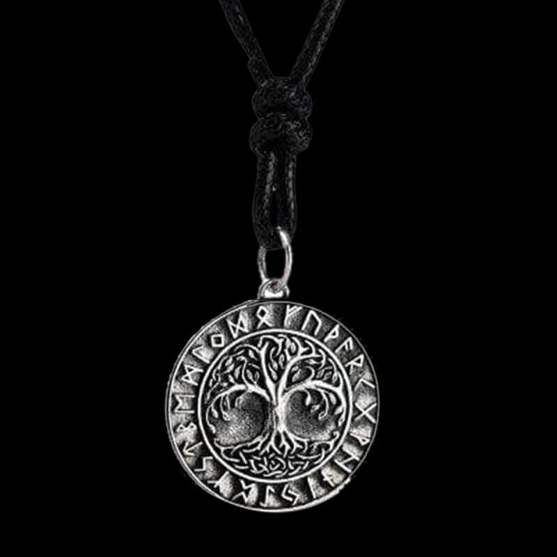 Tree Of Life Runes 925 Sterling Silver Viking Pendant