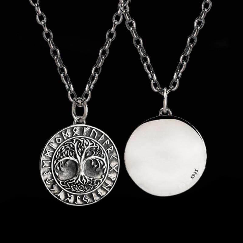 Tree Of Life Runes 925 Sterling Silver Viking Pendant