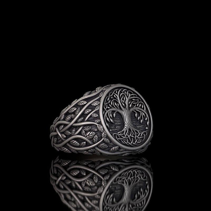 Tree Of Life Yggdrasil Sterling Silver Viking Ring 02 | RoyalLuster.com