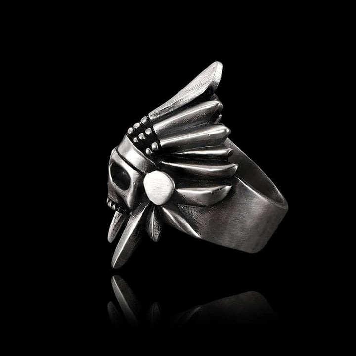 Tribal Chief 925 Sterling Silver Skull Ring