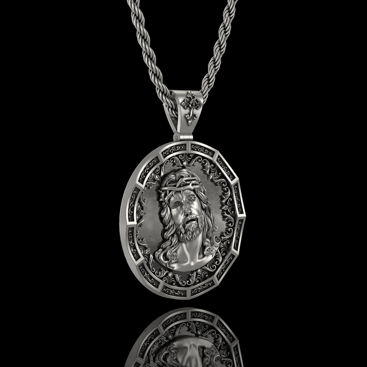 Two-sided Jesus 925 Sterling Silver Pendant