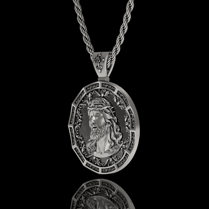Two-sided Jesus 925 Sterling Silver Pendant