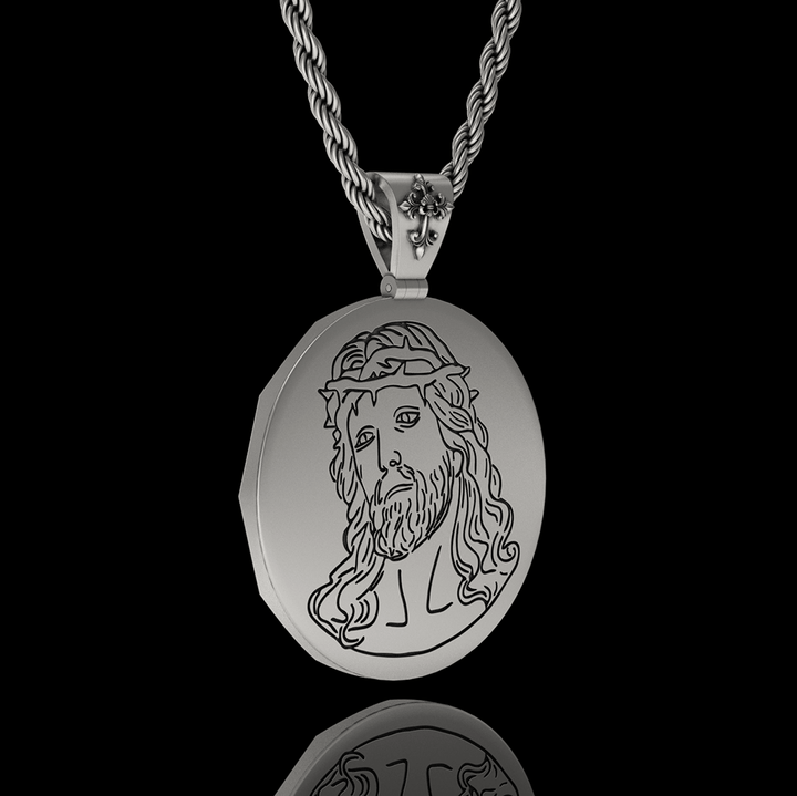 Two-sided Jesus 925 Sterling Silver Pendant