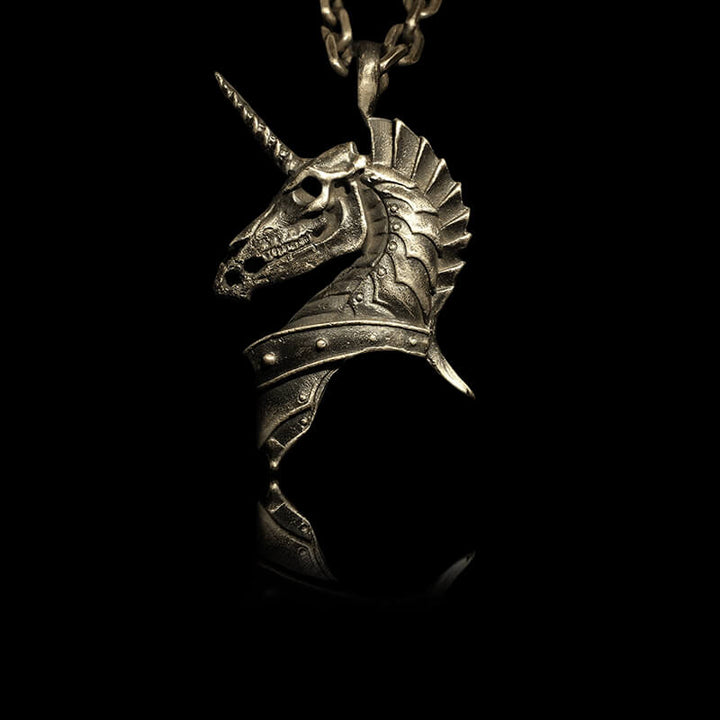 Unicorn Holy Beast 925 Sterling Silver Brass Pendant